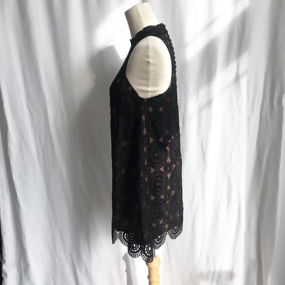 Free People black crochet layered dress Size 0 - Picture 5 of 10